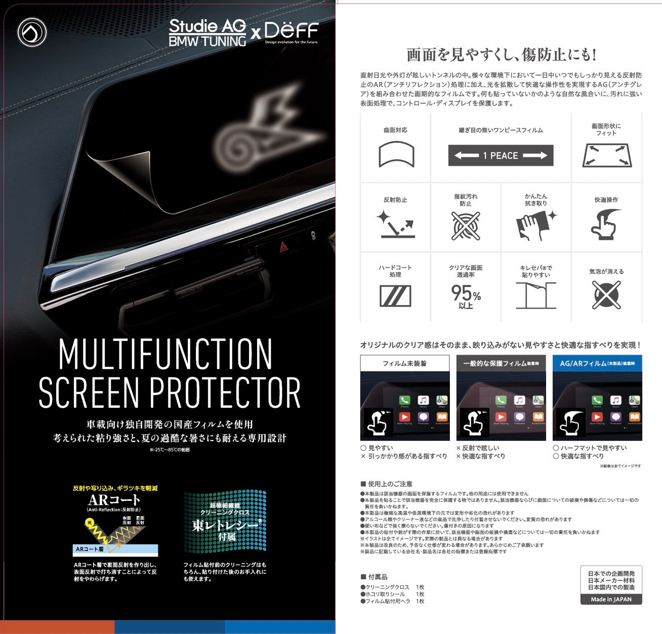 Studie AG MULTIFUNCTION SCREEN PROTECTOR マルチファンクションスクリーンプロテクター/  iドライブディスプレーフィルム-F40 1シリーズ+F44 2シリーズ グランクーペ